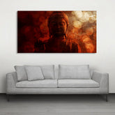 Shop Buddha Blurred Textured Red Background canvas painting for living room